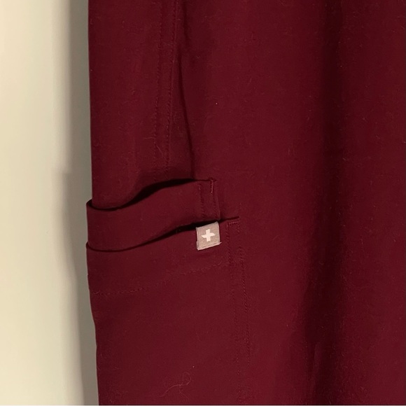 Figs Axim Burgundy Red Cargo Scrub Pants - 35665 - Picture 5 of 13